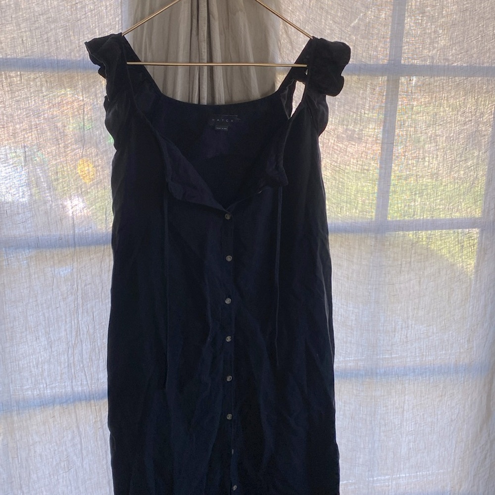 Linen Black Button Down Dress